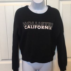 Cropped black Holister sweater
